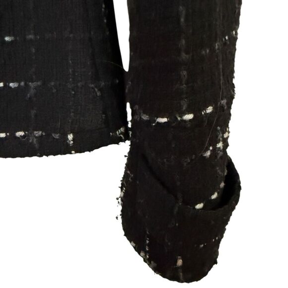 Maralyn & Me Double Breasted Pea Coat Tweed Black Plaid Jacket - Picture 9 of 14